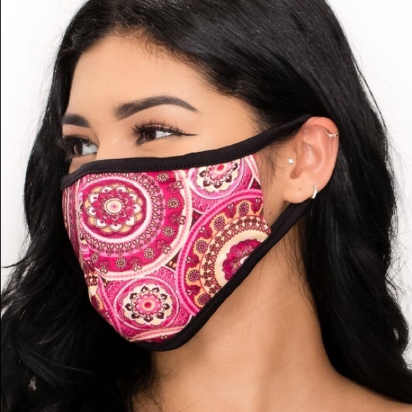 Accessories - MADE IN USA Bohemian Mandala Print Face Mask